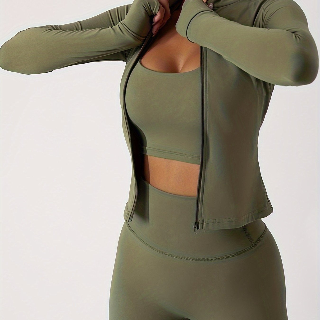 Alder & Thread Perfect Work Out Set – Long Sleeve Zip-Up Jacket + Pants