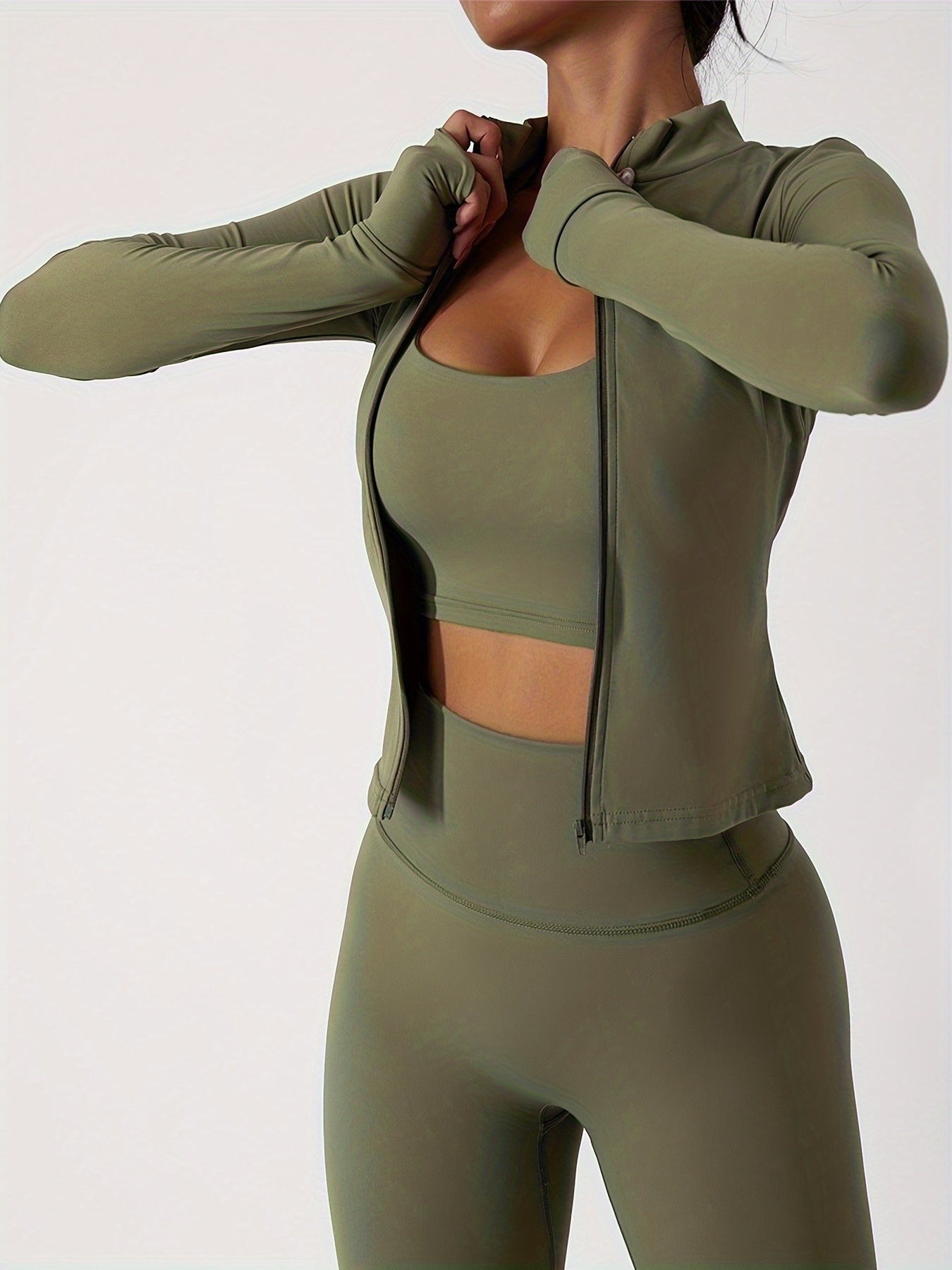 Alder & Thread Perfect Work Out Set – Long Sleeve Zip-Up Jacket + Pants