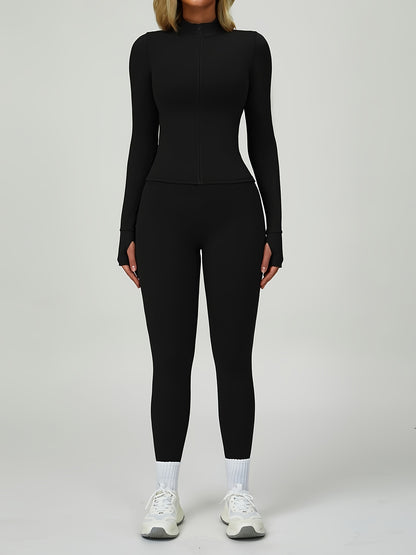 Alder & Thread Perfect Work Out Set – Long Sleeve Zip-Up Jacket + Pants