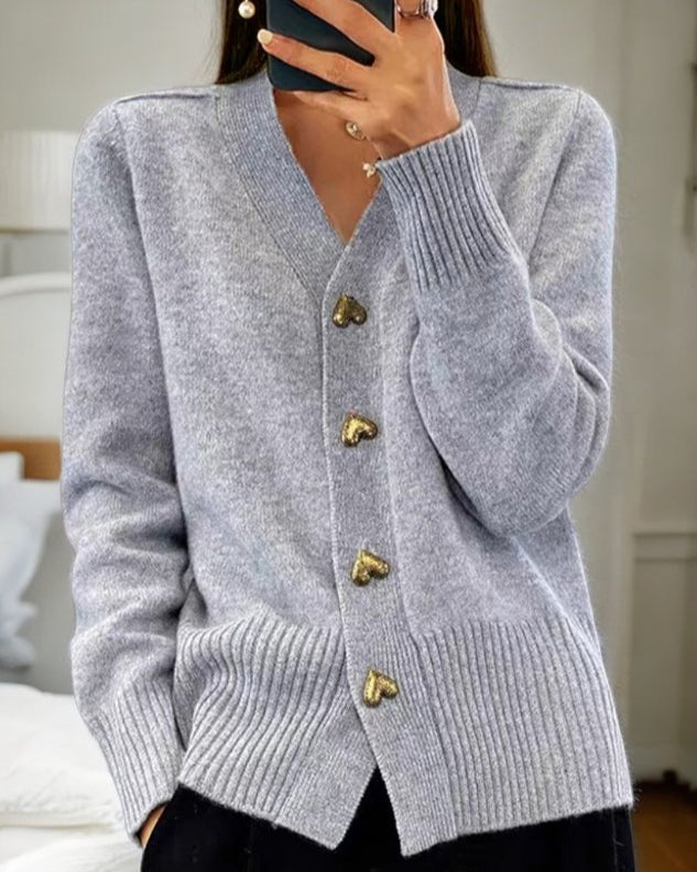 Alder & Thread | Adele | Cozy Cardigan with Heart-Shaped Buttons